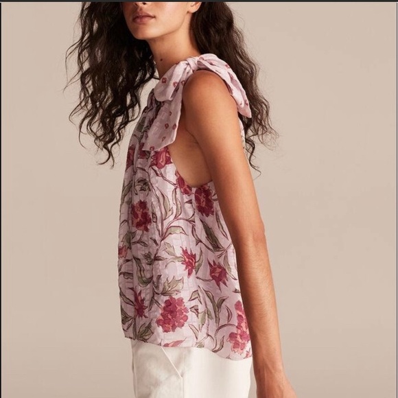 Rebecca Taylor ZADIE FLEUR PRINT MIX BOW TOP New With Tags - Picture 2 of 5